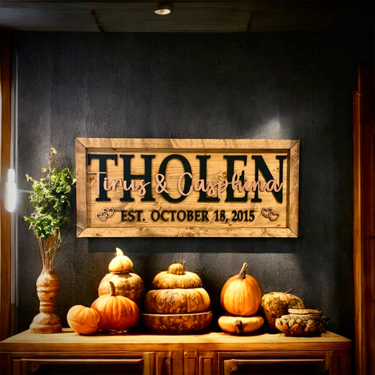 Custom Family Name Sign - 16" x 36"