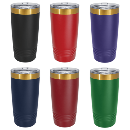 Polar Camel 20 0z. Bright Gold ION-Plated Ringneck Tumbler with slider lid