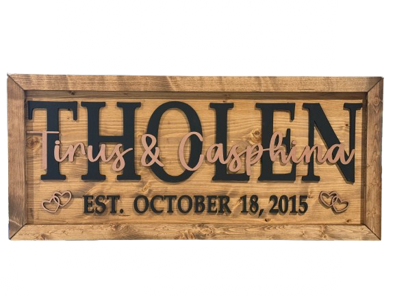Custom Family Name Sign - 16" x 36"