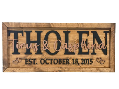 Custom Family Name Sign - 16" x 36"